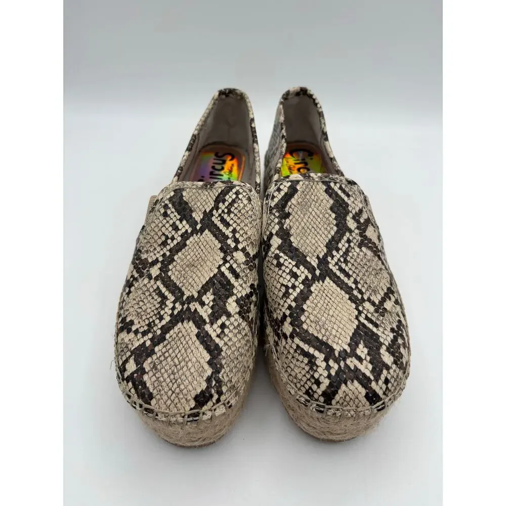Circus Sam Edelman Snake Skin Print Jute Platform Casual Shoes Size 8.5